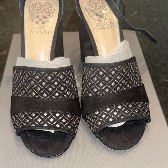 Vince Camuto Black Peep-Toe Heels - Picture 7 of 7